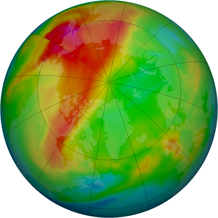 Arctic ozone map for 20 January 2014